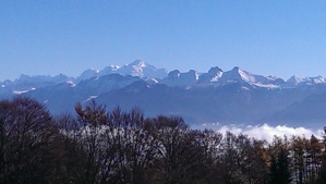 The Alps from La Dole, across Lake Geneva